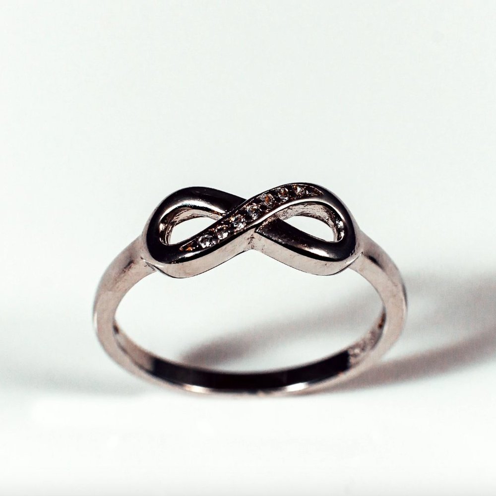 Sterling Silver Infinity Cubic Zirconia Accent Ring Size 8